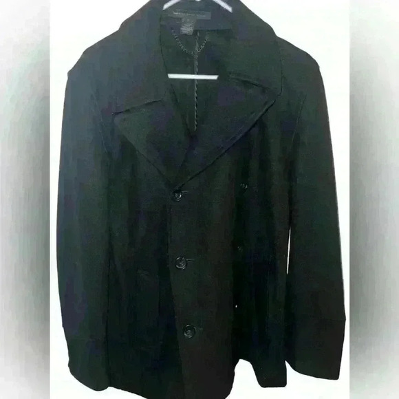marc by marc jacobs Peacock Coat Dark Academia Size M Button Minimalist Preppy - Picture 2 of 8